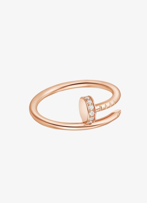 Cartier Juste un Clou small ring van 18 karaat roségoud en diamanten CRB42448 - detail roségoud