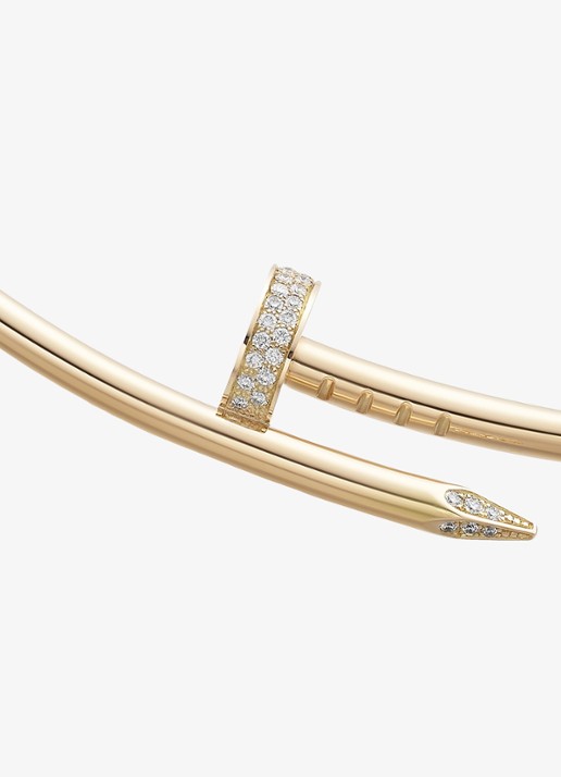 Cartier Juste un Clou Torque ketting, klein model van 18 karaat geelgoud met 0.20 ct diamant CRN7424422 - detail geelgoud