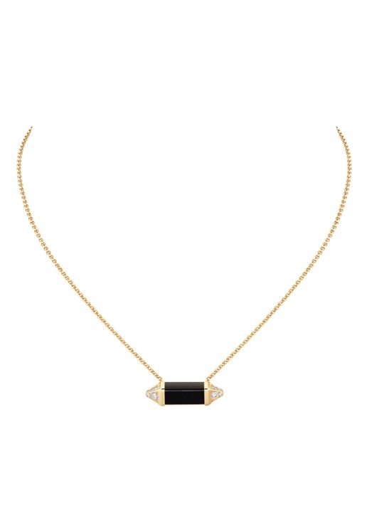 Cartier Les Berlingots de Cartier ketting met onyx en diamant CRB7224700 - voorkant geelgoud