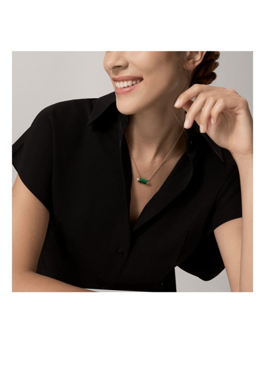 Cartier Les Berlingots de Cartier ketting van 18 karaat geelgoud met malachiet en diamant CRB7224782 - detail 7 geelgoud