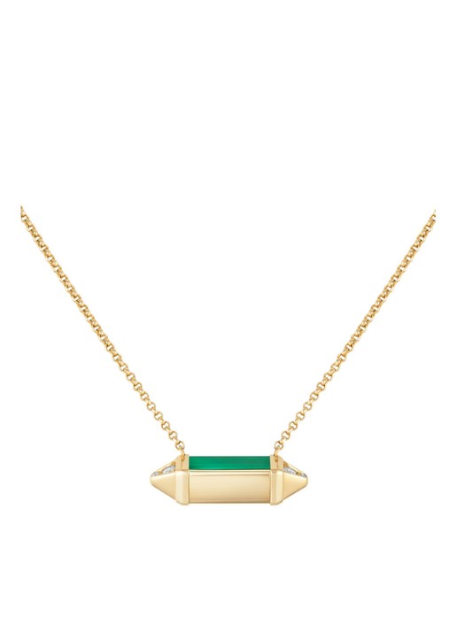 Cartier Les Berlingots de Cartier ketting van 18 karaat geelgoud met malachiet en diamant CRB7224782 - voorkant 2 geelgoud