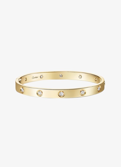 Cartier LOVE armband van 18 karaat geelgoud met 10 diamanten CRB6082415