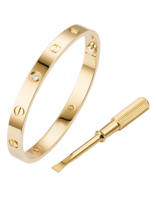 Cartier LOVE armband van 18 karaat geelgoud met diamanten CRB6070000 - voorkant 2 geelgoud