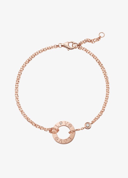 Cartier LOVE armband, van 18 karaat roségoud met 0.03 ct diamant CRB6063600 - detail 3 roségoud