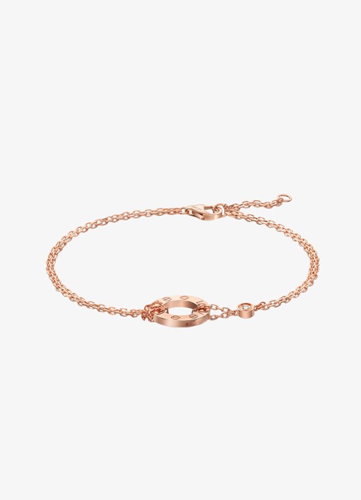 Cartier LOVE armband, van 18 karaat roségoud met 0.03 ct diamant CRB6063600