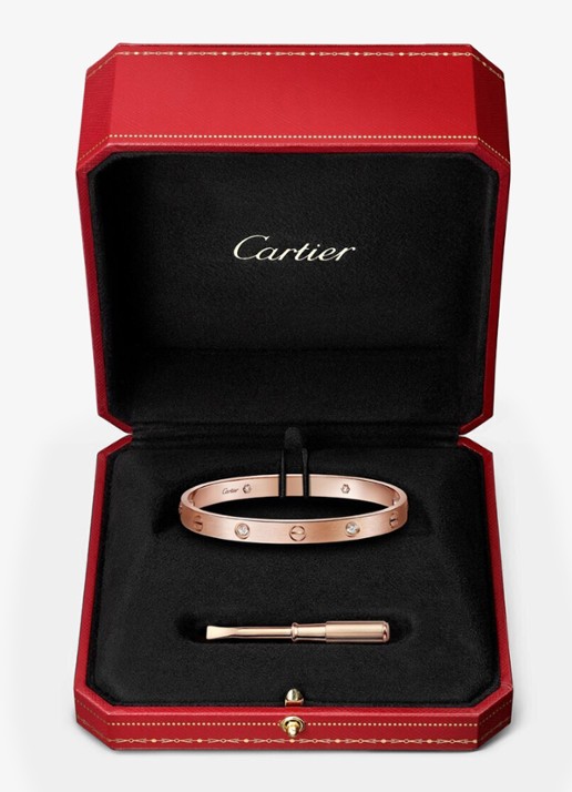 Cartier LOVE armband van 18 karaat roségoud met 4 diamanten CRB60800 - detail 7 roségoud