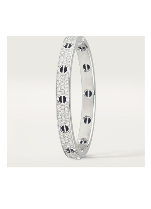 Cartier LOVE armband van 18 karaat witgoud met 204 diamanten CRN6032400 - detail 5 witgoud