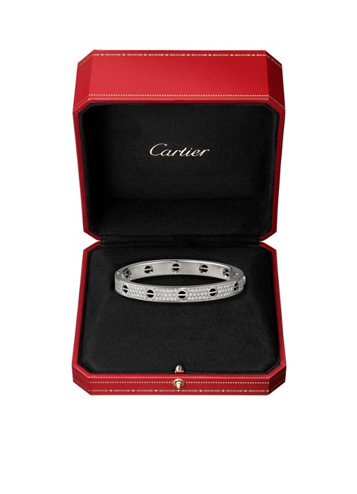 Cartier LOVE armband van 18 karaat witgoud met 204 diamanten CRN6032400 - detail 6 witgoud