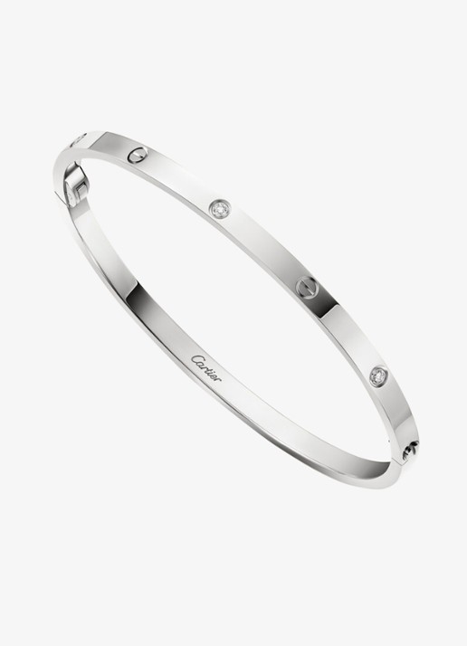 Cartier LOVE armband van 18 karaat witgoud met 6 diamanten CRB6079515 - detail 3 witgoud