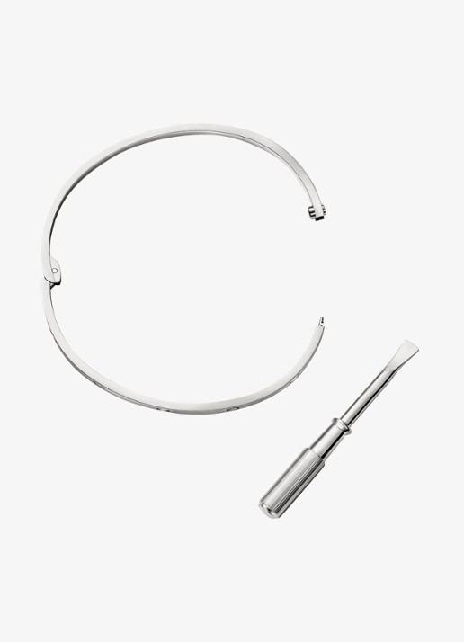 Cartier LOVE armband van 18 karaat witgoud met 6 diamanten CRB6079515 - detail 4 witgoud
