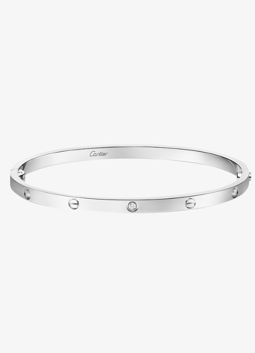 Cartier LOVE armband van 18 karaat witgoud met 6 diamanten CRB6079515