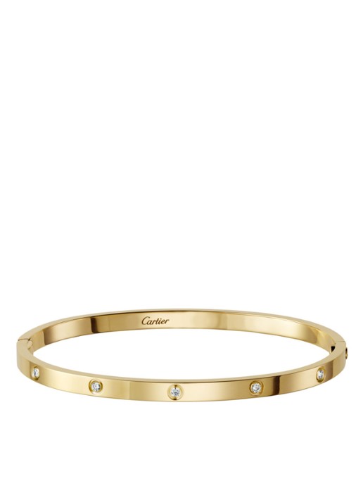 Cartier Love armband van 18k geelgoud met 10 diamanten CRB6047815 - voorkant 3 geelgoud