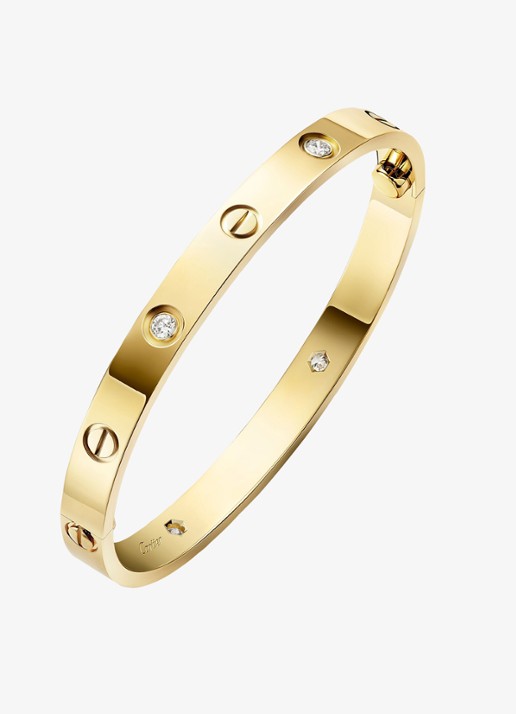 Cartier LOVE bangle, klassiek model van 18 karaat geelgoud met 0.42 ct diamant CRB6070017 - voorkant 7 geelgoud
