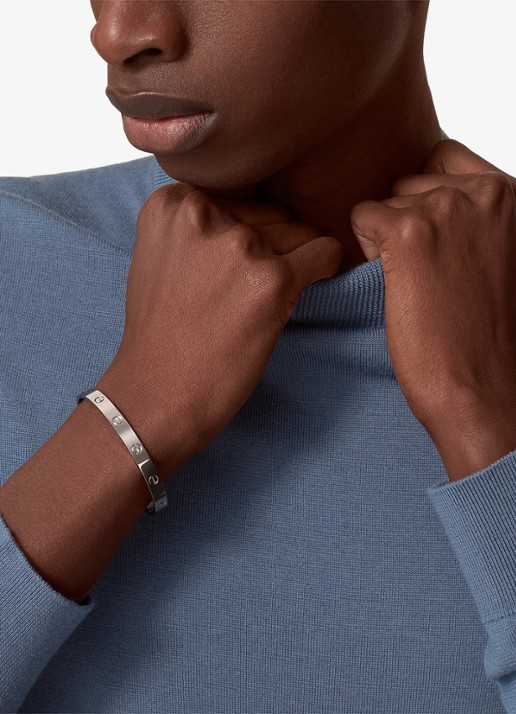 Cartier LOVE bangle, open, klassiek model van 18 karaat witgoud CRB6032517 - achterkant witgoud