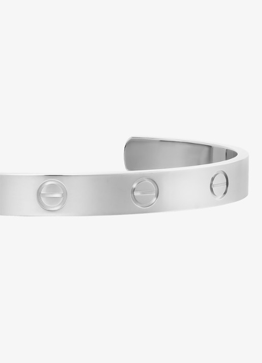 Cartier LOVE bangle, open, klassiek model van 18 karaat witgoud CRB6032517 - detail 6 witgoud