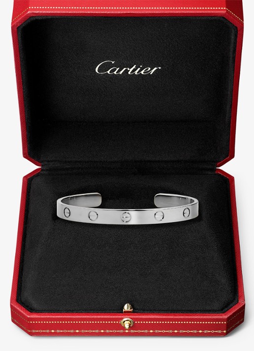 Cartier LOVE bangle, open, klassiek model van 18 karaat witgoud CRB6032517 - detail 8 witgoud