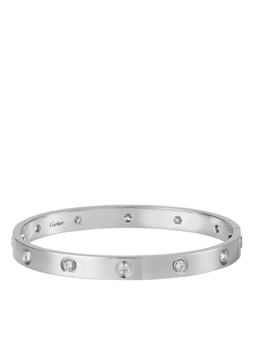 Cartier LOVE bangle van 18 karaat witgoud met diamanten CRB6070400