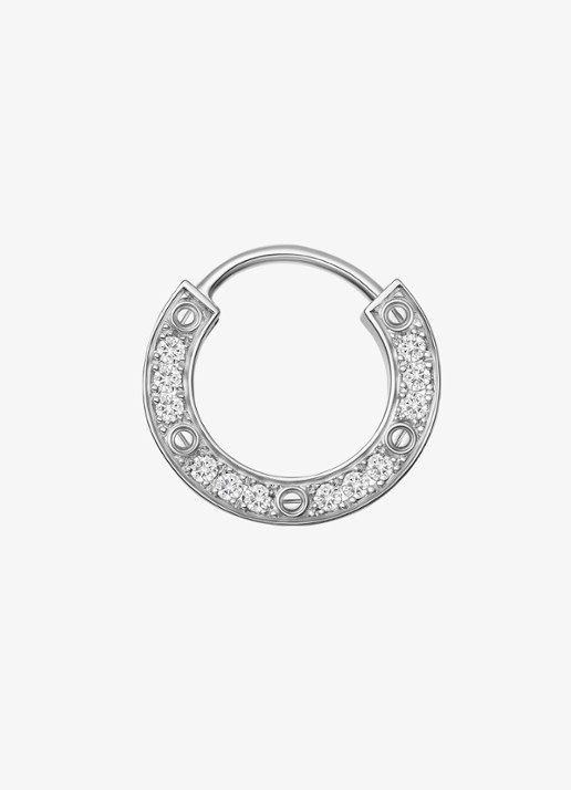 Cartier LOVE enkele oorring van 18 karaat witgoud met 0.05 ct diamant CRB8301424