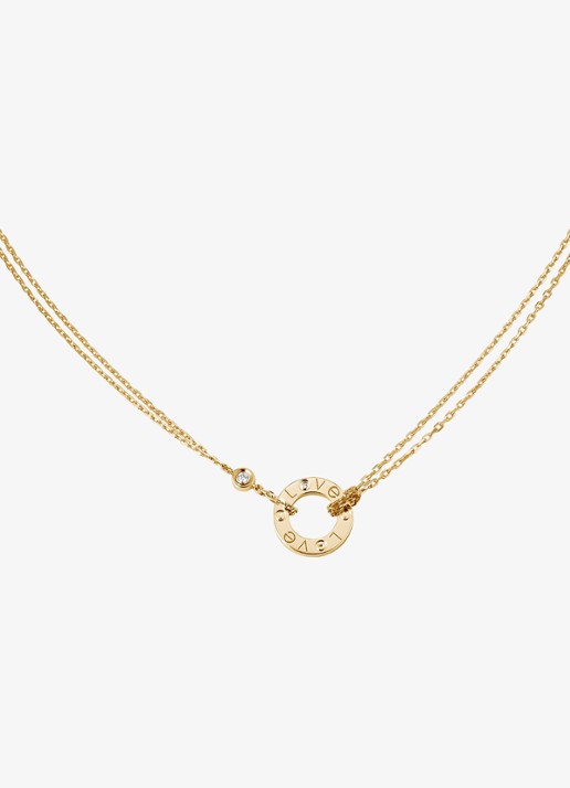 Cartier LOVE ketting van 18 karaat geelgoud met 0.03 ct diamant CRB7219500 - achterkant 6 geelgoud