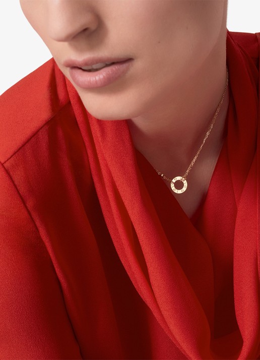 Cartier LOVE ketting van 18 karaat geelgoud met 0.03 ct diamant CRB7219500 - voorkant 8 geelgoud