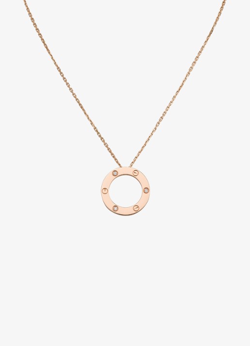 Cartier LOVE ketting van 18 karaat roségoud met 0.07 ct diamant CRB7014700