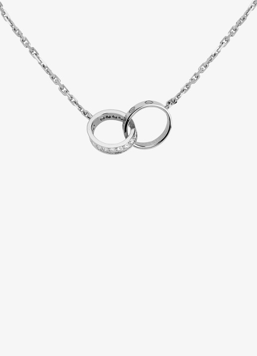 Cartier LOVE ketting van 18 karaat witgoud met 0.22 ct diamant CRB7013700 - detail 4 witgoud