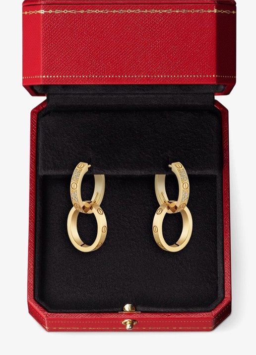 Cartier LOVE oorringen van 18 karaat geelgoud met 15 diamanten CRN8515241 - detail 4 geelgoud