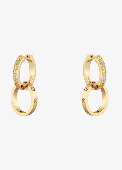Cartier LOVE oorringen van 18 karaat geelgoud met 15 diamanten CRN8515241 - voorkant 6 geelgoud