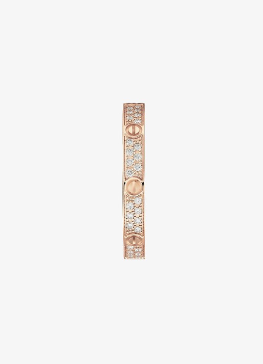 Cartier LOVE ring, mini model van 18 karaat roségoud met 0.19 ct diamant CRB4218100 - detail roségoud