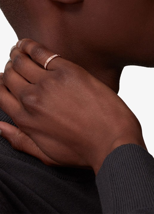 Cartier LOVE ring, mini model van 18 karaat roségoud met 0.19 ct diamant CRB4218100 - voorkant 8 roségoud