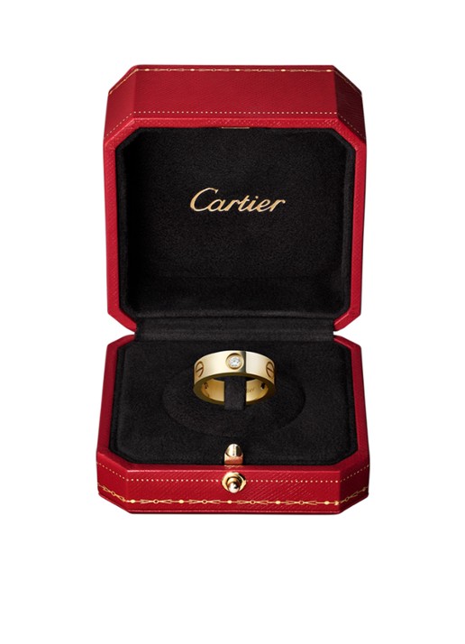 Cartier LOVE ring van 18 karaat geelgoud met 3 diamanten CRB4032400 - detail 2 geelgoud
