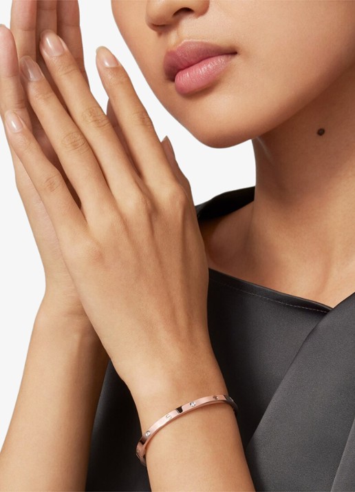Cartier LOVE Small armband van 18 karaat roségoud met 6 diamanten CRB6079315 - voorkant 6 roségoud