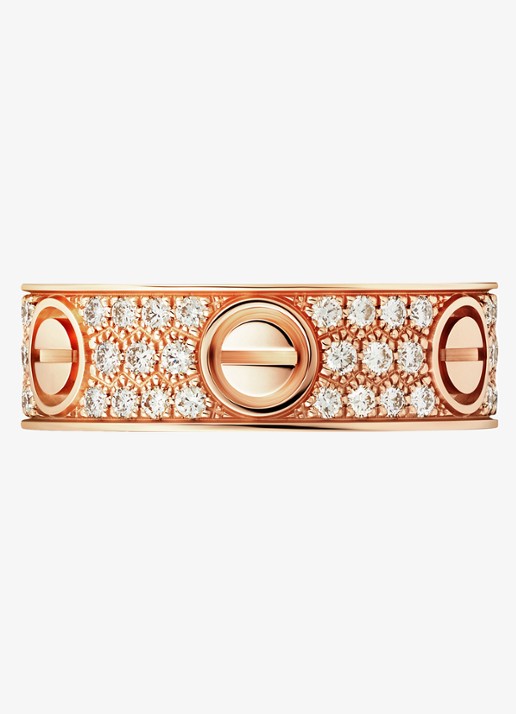 Cartier LOVE trouwring, klassiek model van 18 karaat roségoud met 0.70 ct diamant CRB4087600 - detail 4 roségoud