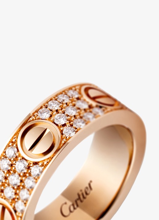 Cartier LOVE trouwring, klassiek model van 18 karaat roségoud met 0.70 ct diamant CRB4087600 - detail 5 roségoud