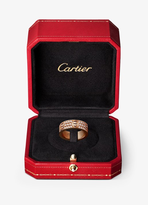 Cartier LOVE trouwring, klassiek model van 18 karaat roségoud met 0.70 ct diamant CRB4087600 - detail 7 roségoud