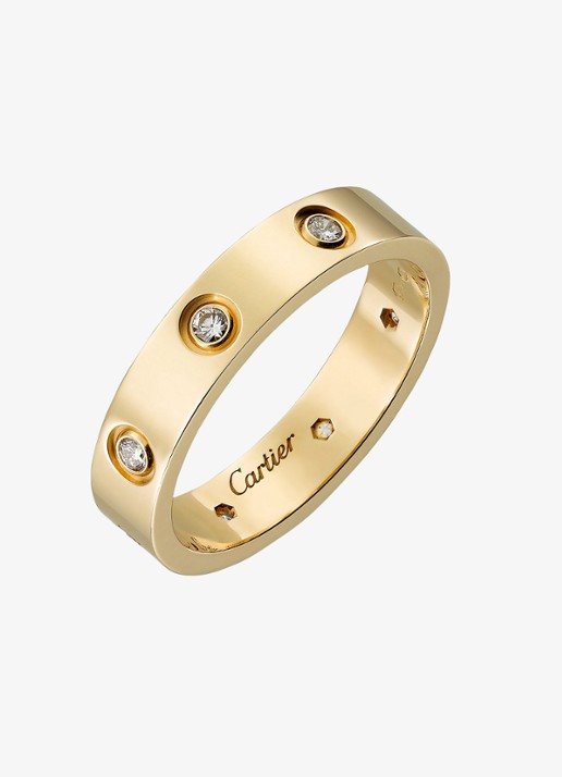 Cartier LOVE trouwring, klein model van 18 karaat geelgoud met 0.19 ct diamant CRB4056200 - detail 3 geelgoud