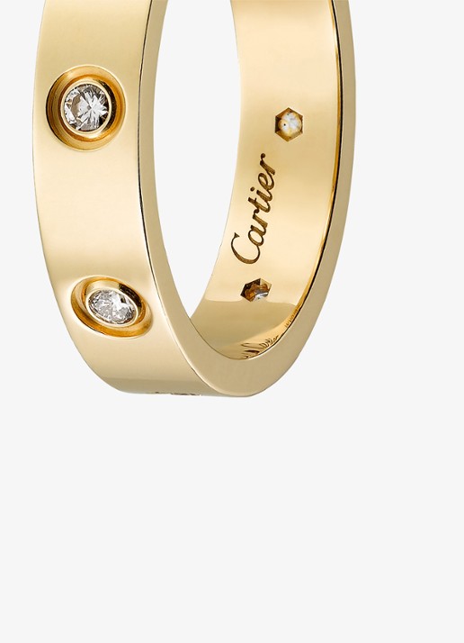 Cartier LOVE trouwring, klein model van 18 karaat geelgoud met 0.19 ct diamant CRB4056200 - detail 5 geelgoud