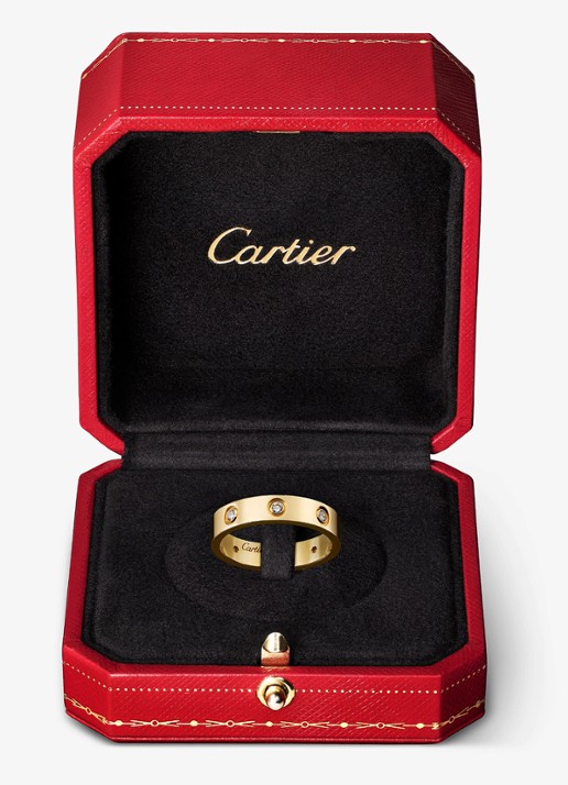 Cartier LOVE trouwring, klein model van 18 karaat geelgoud met 0.19 ct diamant CRB4056200 - detail 6 geelgoud