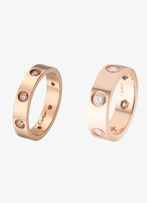 Cartier LOVE trouwring, klein model van 18 karaat roségoud met 0.19 ct diamant CRB4050800 - detail 4 roségoud