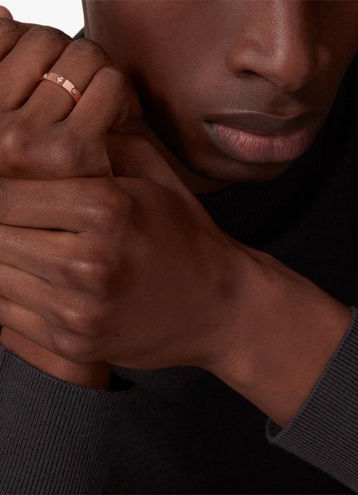 Cartier LOVE trouwring, klein model van 18 karaat roségoud met 0.19 ct diamant CRB4050800 - voorkant 8 roségoud