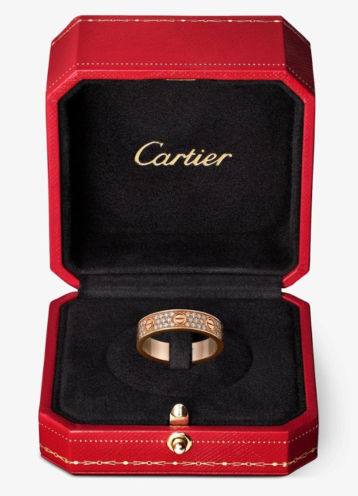 Cartier LOVE trouwring, klein model van 18 karaat roségoud met 0.31 ct diamant CRB4085800 - detail 5 roségoud
