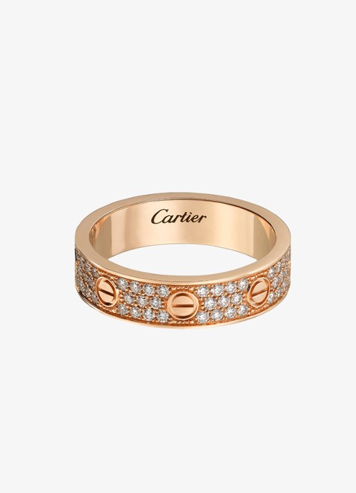 Cartier LOVE trouwring, klein model van 18 karaat roségoud met 0.31 ct diamant CRB4085800