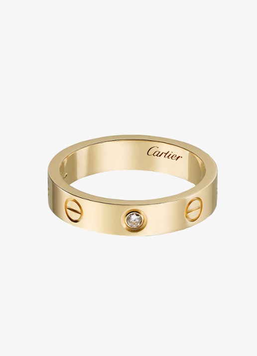 Cartier LOVE trouwring, small model van 18 karaat geelgoud met 0.02 ct diamant CRB40561 - voorkant 6 geelgoud