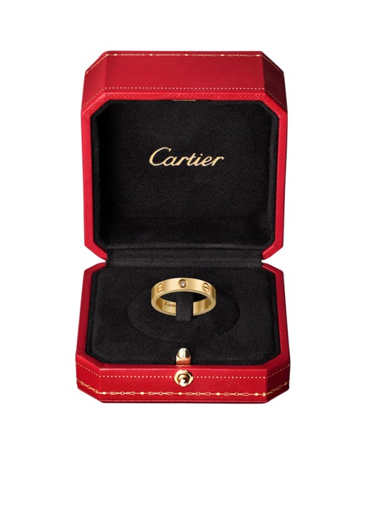 Cartier LOVE Wedding band ring van 18 karaat geelgoud met 1 diamant CRB4056100 - detail 3 geelgoud