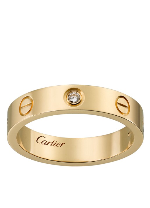 Cartier LOVE Wedding band ring van 18 karaat geelgoud met 1 diamant CRB4056100