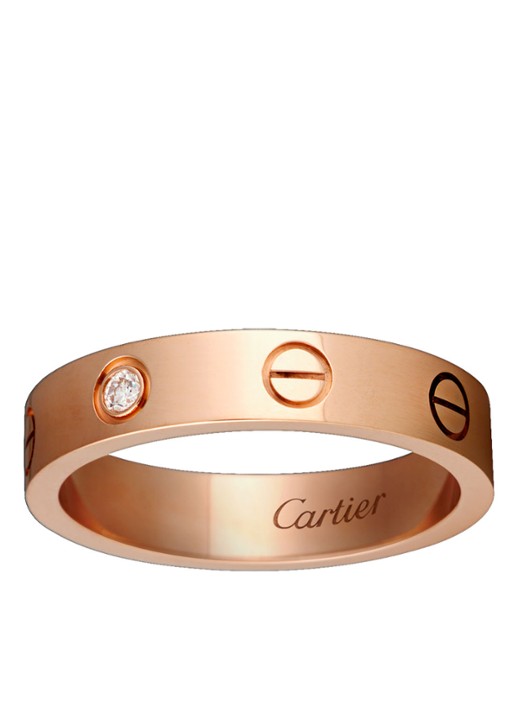 Cartier LOVE Wedding band ring van 18 karaat roségoud met 1 diamant CRB4050700