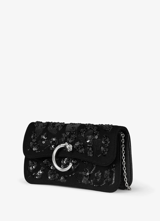 Cartier Panthère C de Cartier Mini crossbodytas met pailletten CRL1002521 - detail zwart