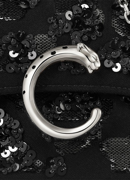 Cartier Panthère C de Cartier Mini crossbodytas met pailletten CRL1002521 - detail 3 zwart