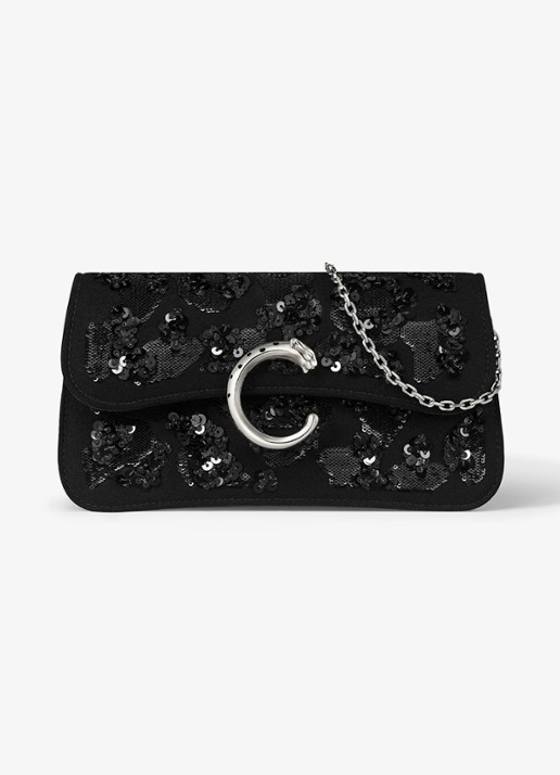Cartier Panthère C de Cartier Mini crossbodytas met pailletten CRL1002521 - voorkant 5 zwart