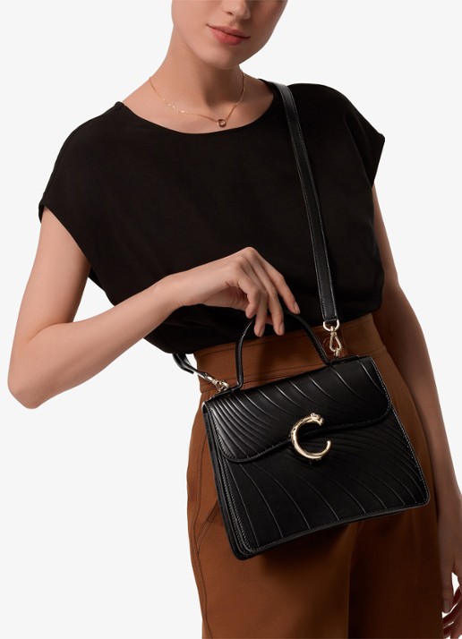 Cartier Panthère C de Cartier Small handtas van kalfsleer CRL1002554 - voorkant 7 zwart